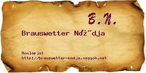 Brauswetter Nádja névjegykártya